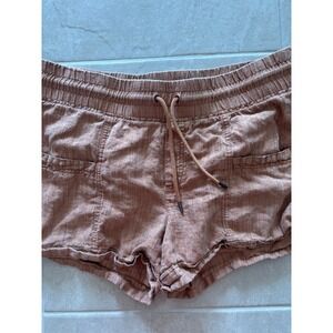 Athleta Shorts Womens Size 14 Orange Pull On Cabo Linen 4" Beachy Coastal Summer